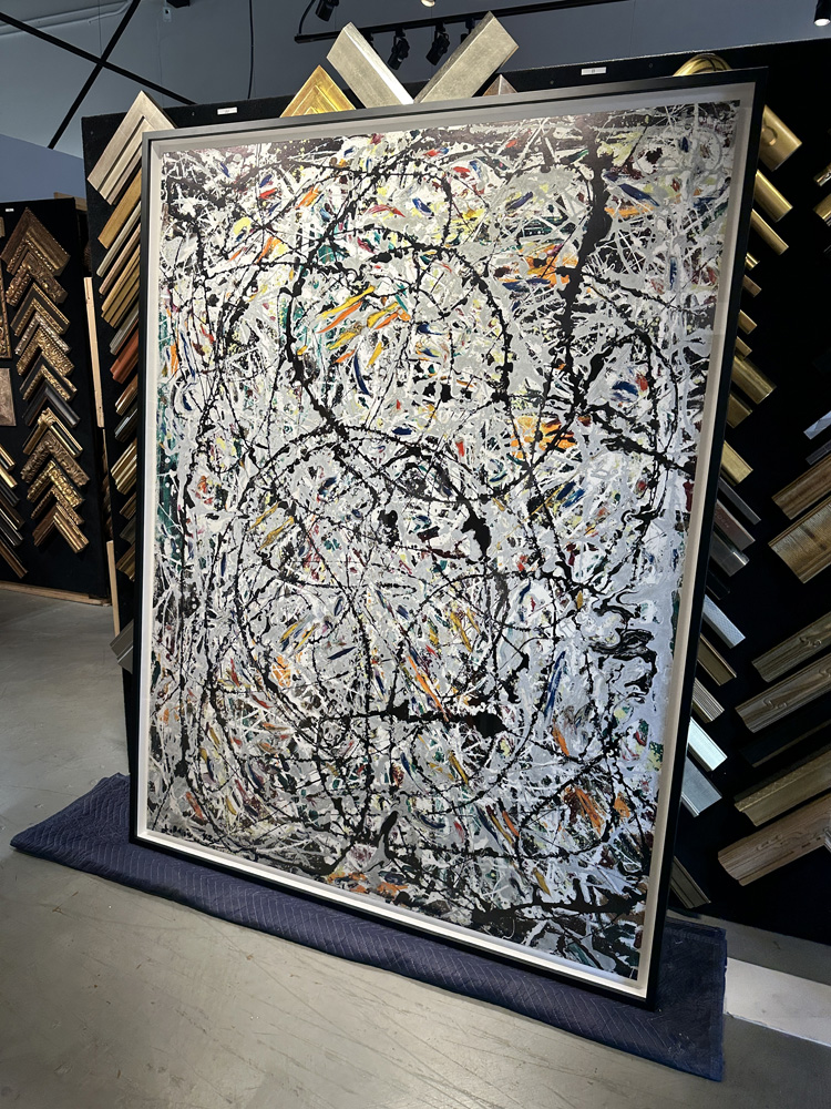 Large-scale framing work in the Image & Frame shop